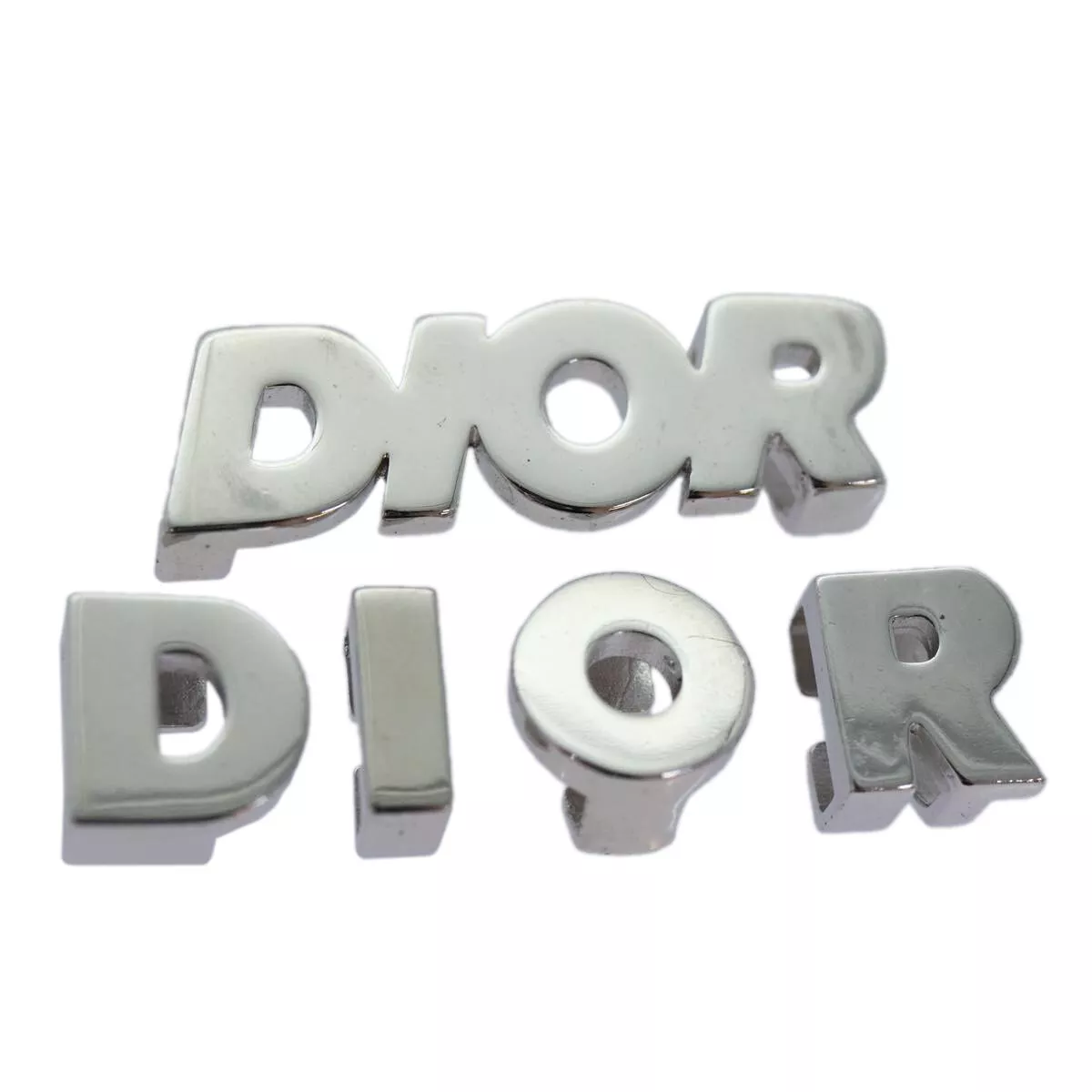 Christian Dior Accessoires pour Chaussures Métal Argenté Auth ac3244