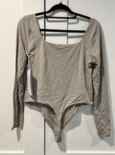 Lululemon Wundermost Nulu Square Neck Long Sleeve Bodysuit Riverstone XL NWT New