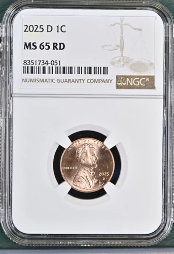 2025-D LINCOLN UNION SHIELD CENT PENNY NGC MS65RD BU UNC DETAILED COIN #L