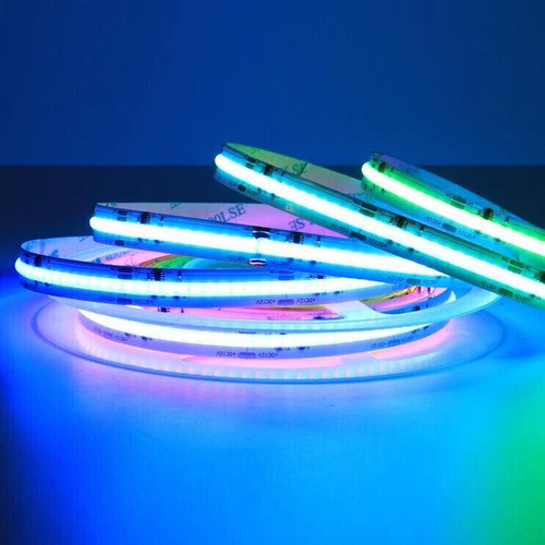 12V WiFi RGB+IC COB Flexible LED Strip 5M Color Changing Pixel Light Addressable - Picture 3 of 16