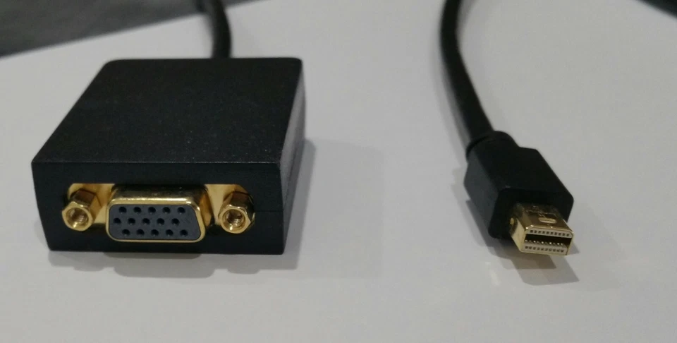 10ft Mini DisplayPort Male to VGA Female Cable 32AWG Gold Plated, Blk JI-MDV-10 - Image 2 of 2