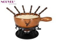 "KäSefondue-Set 6 Personen Nouvel Swiss Design \" Hirsch Kopf \" Exklusive Edition"