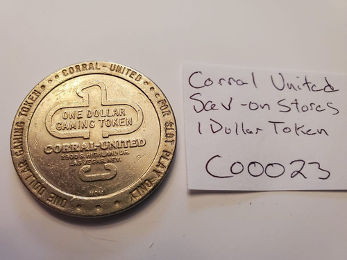 GETTONE DA GIOCO VINTAGE LAS VEGAS $1 - CORRAL UNITED SAV-ON STORES - RARO - C00023 - Foto 2 di 2