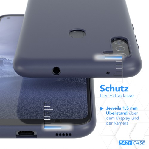 Do Samsung Galaxy M11 Futerał ochronny TPU Backcover Pokrowiec Slim Etui Matowe Miękkie Niebieskie - Zdjęcie 3 z 7