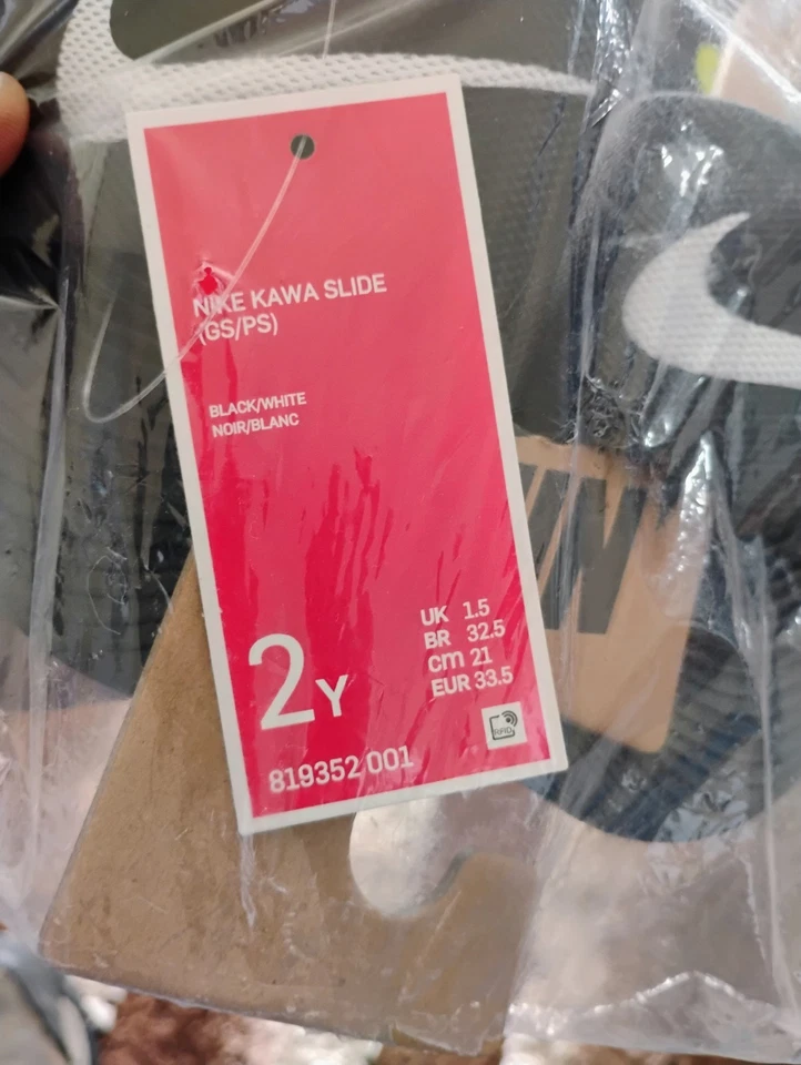 Nike Kawa Slide GS/PS Negro Blanco Talla 2Y Foto 2 de 4