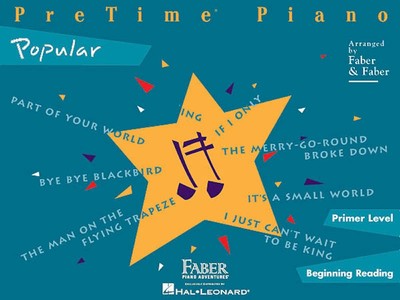 PreTime Piano Popular Primer Level Beginner Sheet Music 10 Songs Faber Book