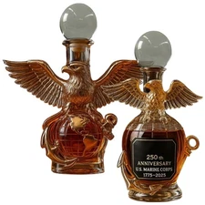 12.5 Oz US Marine Corps 250th Anniversary Whiskey Bottle Best Gift