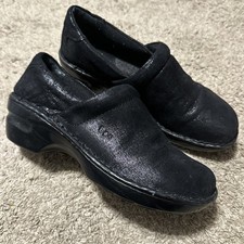 BOC Born Black Leather Clogs Women's Sz 9 Peggy Comfort Shoes Nurse Work Slip On