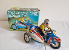 Blechspielzeug OVP Motorrad mit Beiwagen MS 709 Uhrwerk Box Sammler Deko