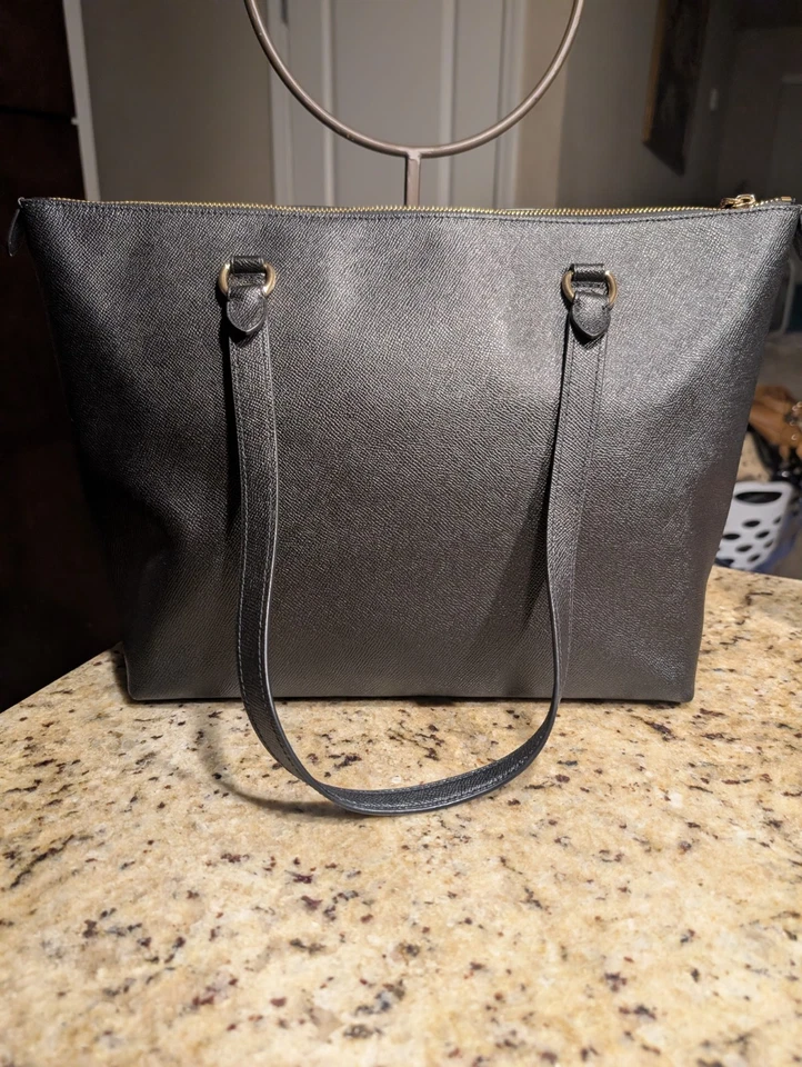 NWOT Coach Black Pebbled Leather Gallery Tote - Image 2 of 4