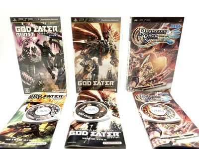 Lot 3 PSP Games (Phantasy Star, God Eater) All CIB - Japan Imports US SELLER