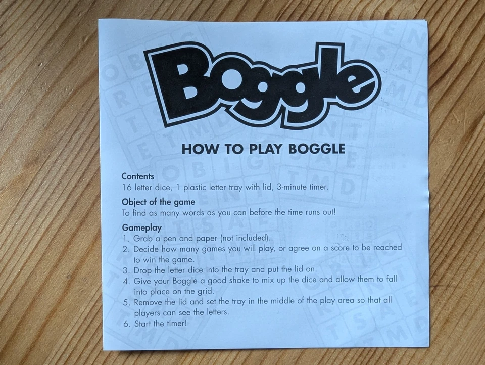 Boggle ~ Parker Brothers ~ The 3 Minute Hidden Word Game ~ Vintage 2003 Complete - Image 3 of 3