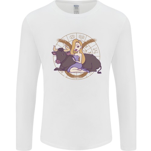 Taurus Sternzeichen Zodiac Astrologische Herren Langarm T-Shirt