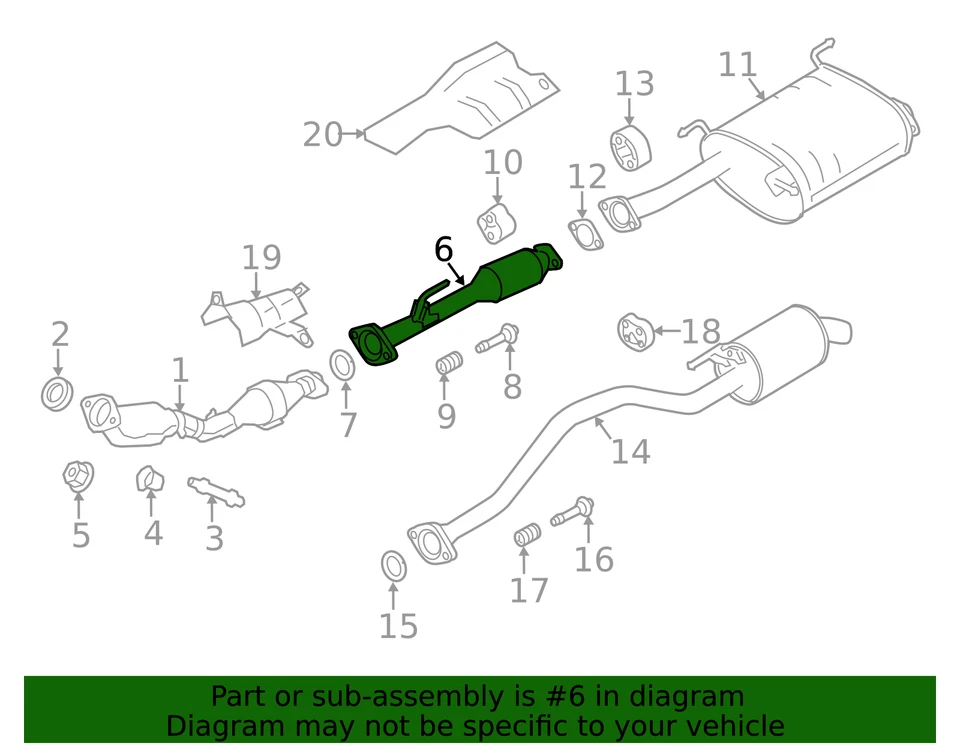 Подлинный Nissan 2013-2021 Nissan NV200 - центральная труба 20020-3LM0A - Изображение 2 из 2