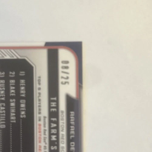 Mini refractor naranja brillante Bowman Rafael Devers Prospect 2015 automático 8/25 Foto 3 de 3