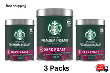 (3 Pack) Starbucks Premium Instant Coffee, Dark Roast, 100% Arabica, 3.17 Oz Ea