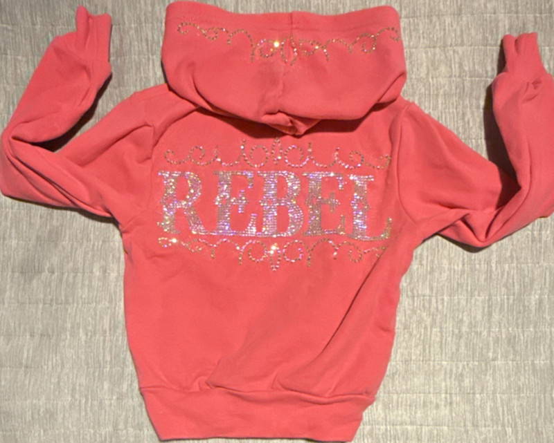 Rebel Girls Pink Glitter Pullover Hoodie Sweatshirt  YXS rebel athletic cheer