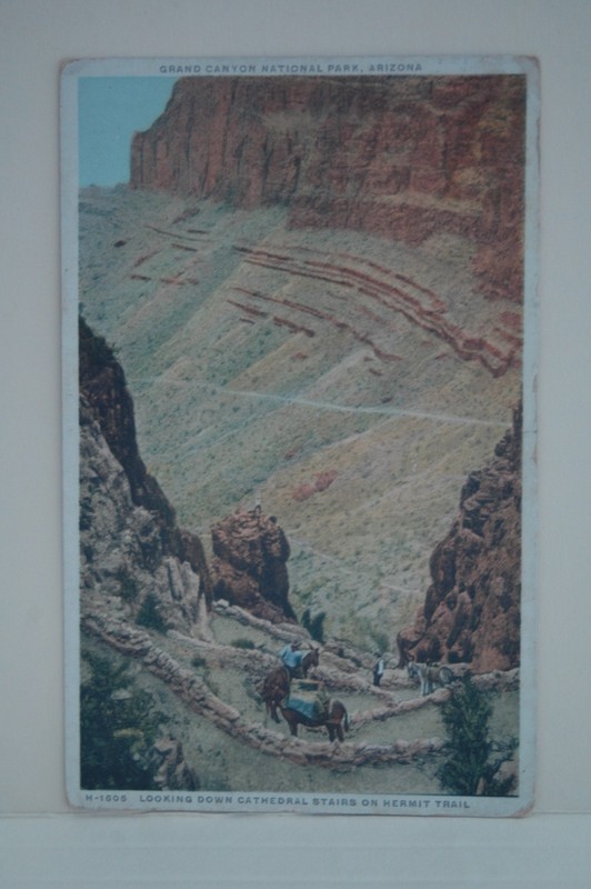 Cathedral Stairs , Hermit Trail, Grand Canyon, Ariz 1924 Postcard