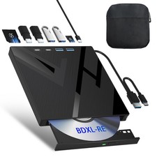 7 in 1 External Blu Ray Drive, External Blueray/DVD Drive for PC with SD/TF Port