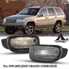 Fog Lights For 1999-2003 Jeep Grand Cherokee Clear Lens Front Bumper Lamps Pair