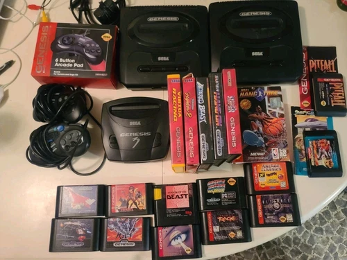 Sega Genesis Collection 3 Consoles 18 Games Lightening Force, Raiden Truxton