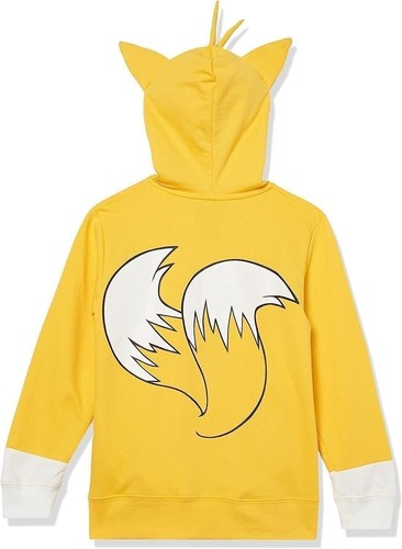 SEGA Sonic The Hedgehog Tails Costume Zip Up Fleece Hoodie-Boys 4-20 - Picture 2 of 5