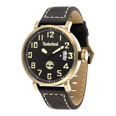 Timberland Indicator TBL.14861JSK/02 Herren Uhr 46mm Gold Leder NEU
