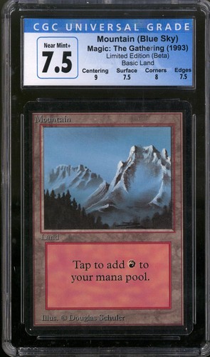 Magic MTG Beta Mountain Left Trees CGC 7.5 LIGHTLY PLAYED LP