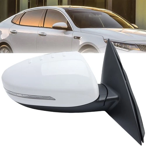 Right Side Mirror White Heated For Kia Optima 2014-2016 Signal Light Manual Fold