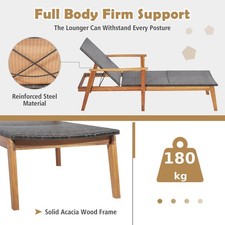 GAINOOM Patio Lounge Chair 4-Position Adjustable Recliner w/ Fully Flat Position