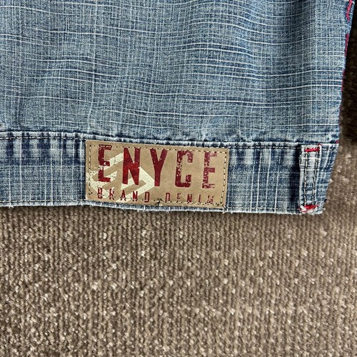 Giacca camionista denim Y2K Enyce Baggy Fit tasche pazze uomo L blu grunge skater - Foto 3 di 8