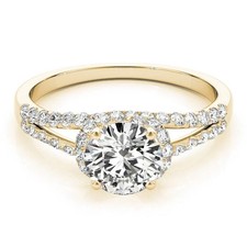 Round Cut 1.90 Ct VVS1 Diamond Lab-Created Engagement Ring 14K Yellow Gold FN