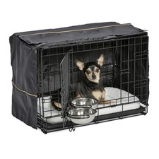 MidWest iCrate XS Double Door Dog Crate Starter Kit, 22-inch - Bed, Bowls, Cover