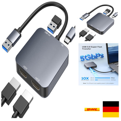USB 3.0 Dual HDMI Adapter mit Audio Video Ausgang und USB 3.0 Port