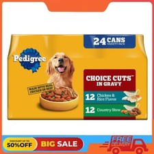 Pedigree Choice Cuts In Gravy Adult Wet Dog Food Chicken  Rice Multipack,24Ct