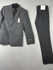 Kenneth Cole Reaction Suit 2pc Boys 14 Charcoal Techni-Cole Stretch Waistband
