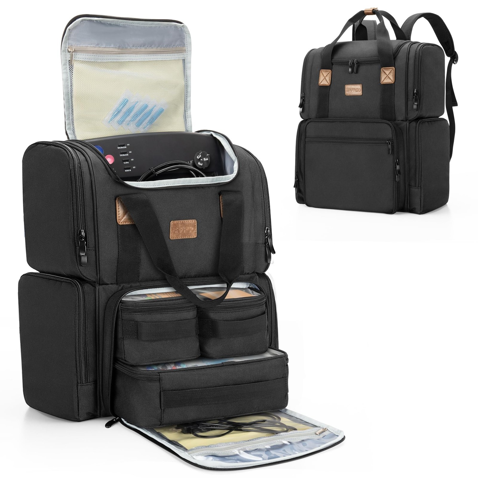 Mochila para tatuajes BAFASO con 3 bolsas interiores extraíbles, estuche para tatuajes...