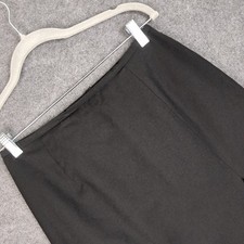 Talbots Petites Black 100 Wool Pencil Skirt Italian Fabric Pleated Vent Size 8P