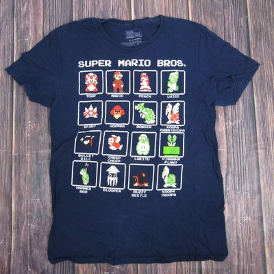Super Mario Bros Shirt Mens Medium Nintendo Characters Graphic Tee Gamer