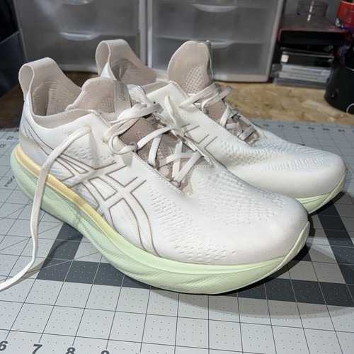 Asics Gel-Nimbus 25 Men’s 13 Shoes Cream Fawn Road Race Trainer Running Support - Picture 4 of 11