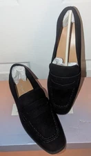 Lisa Vicky Merit V  Women's Kid Suede Loafers Black Size 7M