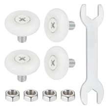 22 mm Drawer Rollers Wheel Cabinet with Screw Wrench for Window, 4 Pcs