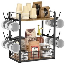 Tassenhalter Stand 2 Etagen mit 12 Haken für...