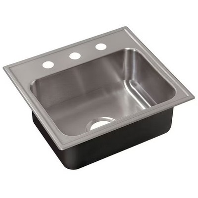 Just Manufacturing Drop-In Sink, Drop-In Mount, 3 Hole, 16'' x 11-1/2'', Stainless