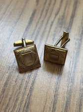 Vintage Gold Tone Men’s Cufflinks For Smart Dress Etc See Pictures Gents Suit