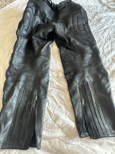 Leather Motorcycle Jeans 38 Waist - Picture 2 of 3