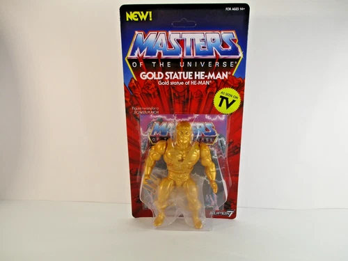 SUPER7 MOTU MASTERS OF UNIVERSE VINTAGE COLLECTION GOLD STATUE HE-MAN FIGURE