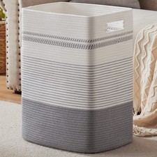 Laundry Hamper, Large Woven Rope Tall Laundry Basket with Handles, 22" X 17" ...