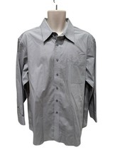 Croft  Barrow XL Gray Long Sleeve Button Up Dress Shirt Wrinkle Free Pocket
