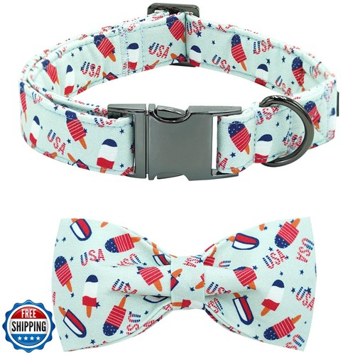 Bobo Rainbow Independence Dog Collar-USA Flag Popsicle Print Collars Adjustab